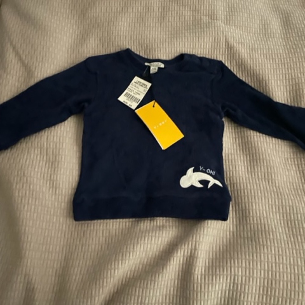 NWT yelli-oh size 6-9 months blue long sleeved shirt